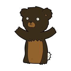 cute cartoon black bear N67