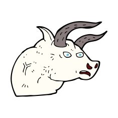 cartoon angry bull head N5