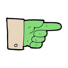 cartoon pointing zombie hand N14
