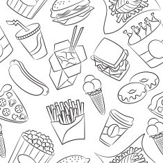 Junk Food Seamless Pattern