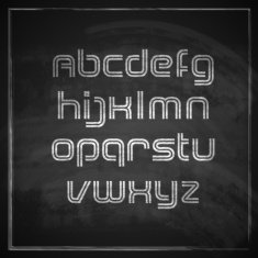 vector set of chalk sketched characters on blackboard background artistic N2