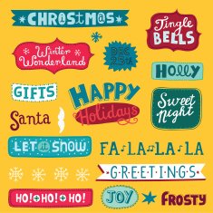 Christmas and New Year's typography