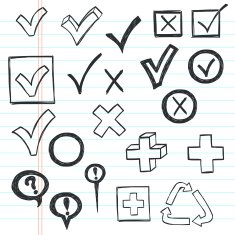 Hand drawn checkmarks