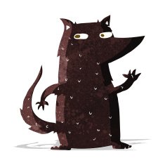 cartoon wolf waving N5