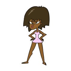 cartoon angry woman in dress N8