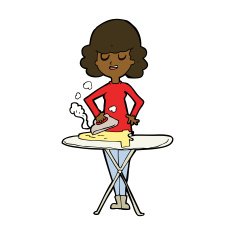 cartoon woman ironing N7