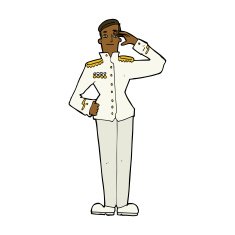 cartoon military man in dress uniform N8