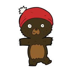cartoon cute black bear N46