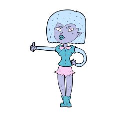 cartoon vampire girl giving thumbs up N8