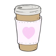 cartoon I love coffee cup N3