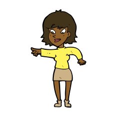 cartoon woman pointing N167