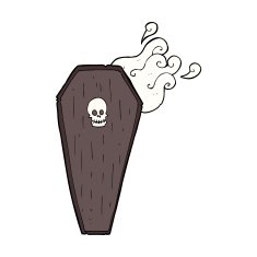 spooky cartoon coffin N13