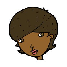 cartoon friendly woman N53