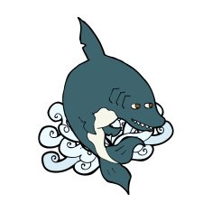 Funny Cartoon Shark N28