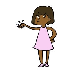 cartoon woman showing off engagement ring N8