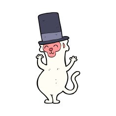 cartoon monkey in top hat N15