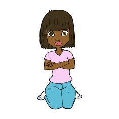 cartoon woman kneeling N8