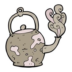 cartoon old tea pot N8