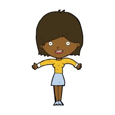 cartoon excited woman N103