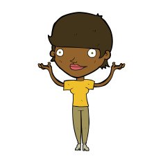 cartoon woman holding arms in air N8