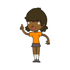 cartoon woman with idea N202
