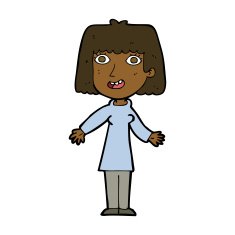 cartoon happy woman N208