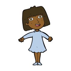 cartoon happy woman in dress N22