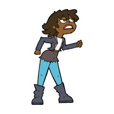 cartoon angry biker girl N8