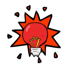 cartoon red light bulb N21