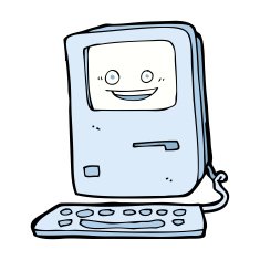 cartoon old computer N34