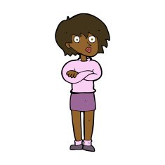 cartoon woman wit crossed arms N8