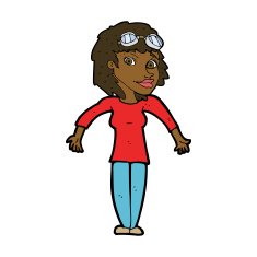cartoon woman wearing goggles N8