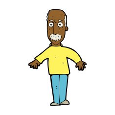 cartoon annoyed old man N51