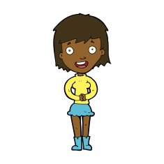 cartoon excited woman N104