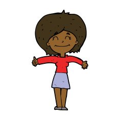 cartoon woman giving thumbs up sign N8