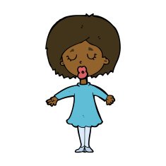 cartoon woman in dress N31