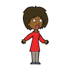 cartoon surprised woman N186