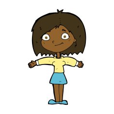 cartoon happy girl N78