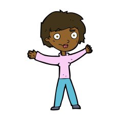 cartoon woman waving arms N16