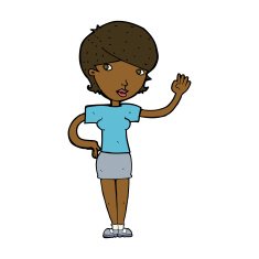 Cartoon Woman Waving N262