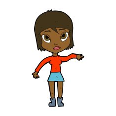 cartoon woman waving hand N8
