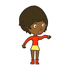 cartoon concerned woman reaching out N8