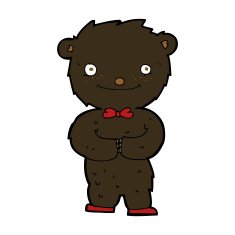 cartoon little black bear N8
