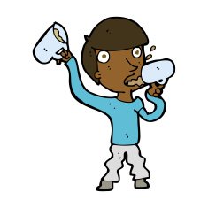 Cartoon Man Drinking Beer N17