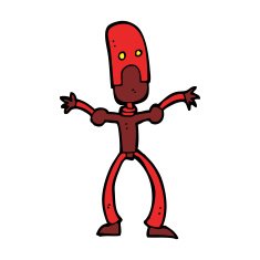 cartoon funny robot N68