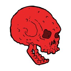 cartoon spooky skull N133