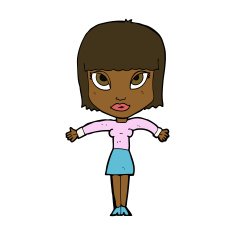 cartoon woman shrugging N45