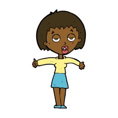 cartoon bored woman N23