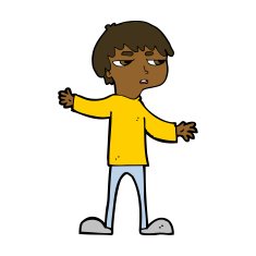 cartoon annoyed boy N29