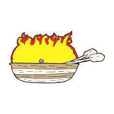 cartoon burning boat N4